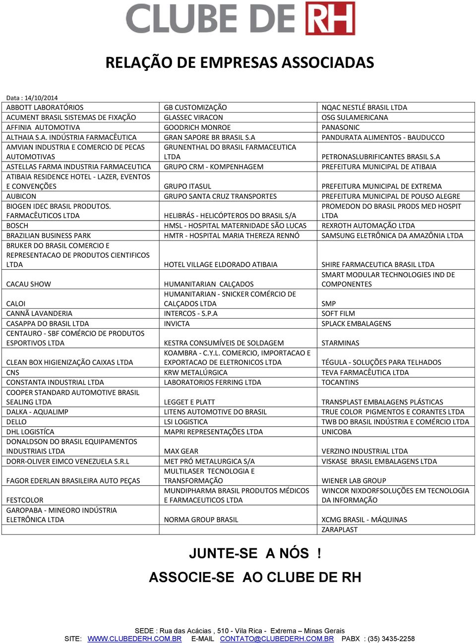 A PANDURATA ALIMENTOS - BAUDUCCO AMVIAN INDUSTRIA E COMERCIO DE PECAS AUTOMOTIVAS GRUNENTHAL DO BRASIL FARMACEUTICA LTDA PETRONASLUBRIFICANTES BRASIL S.