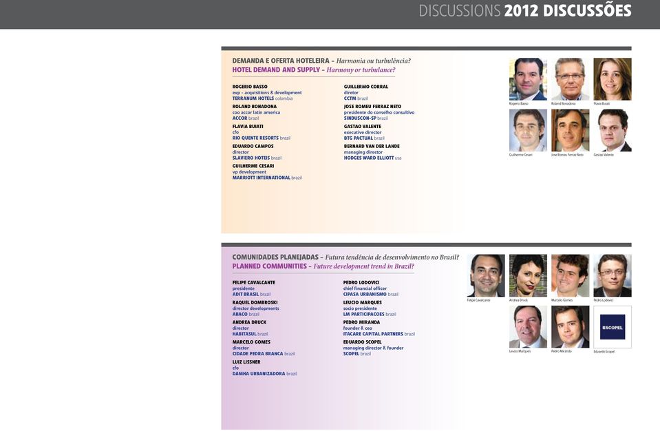 brazil Guilherme Cesari vp development Marriott International brazil Guillermo Corral diretor CCTM brazil Jose Romeu Ferraz Neto presidente do conselho consultivo SindusCon-SP brazil Gastao Valente