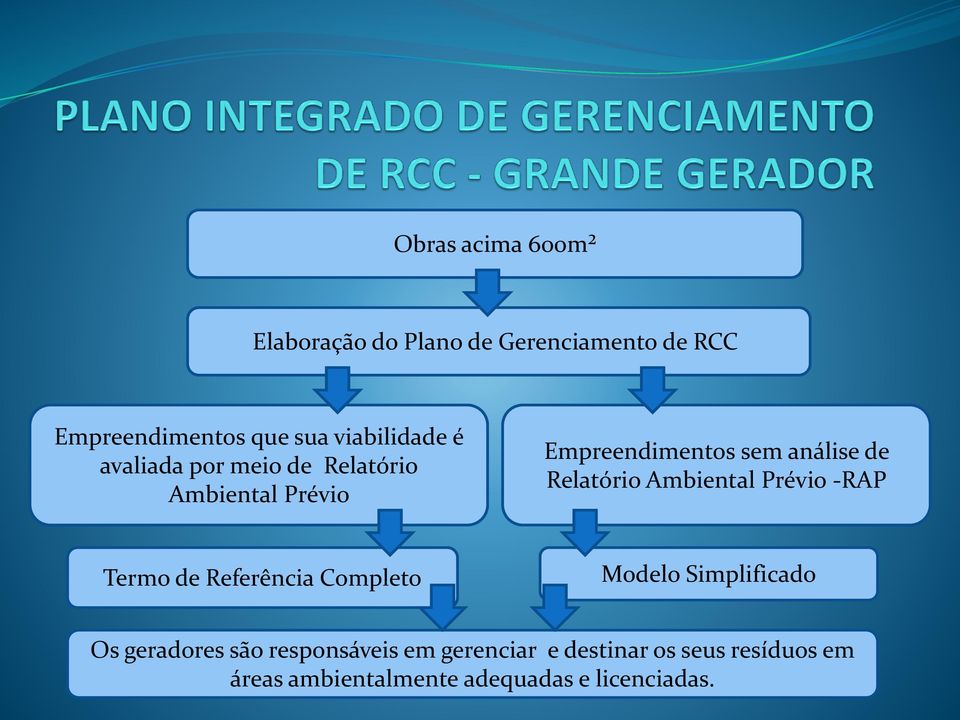 Relatório Ambiental Prévio -RAP Termo de Referência Completo Modelo Simplificado Os geradores