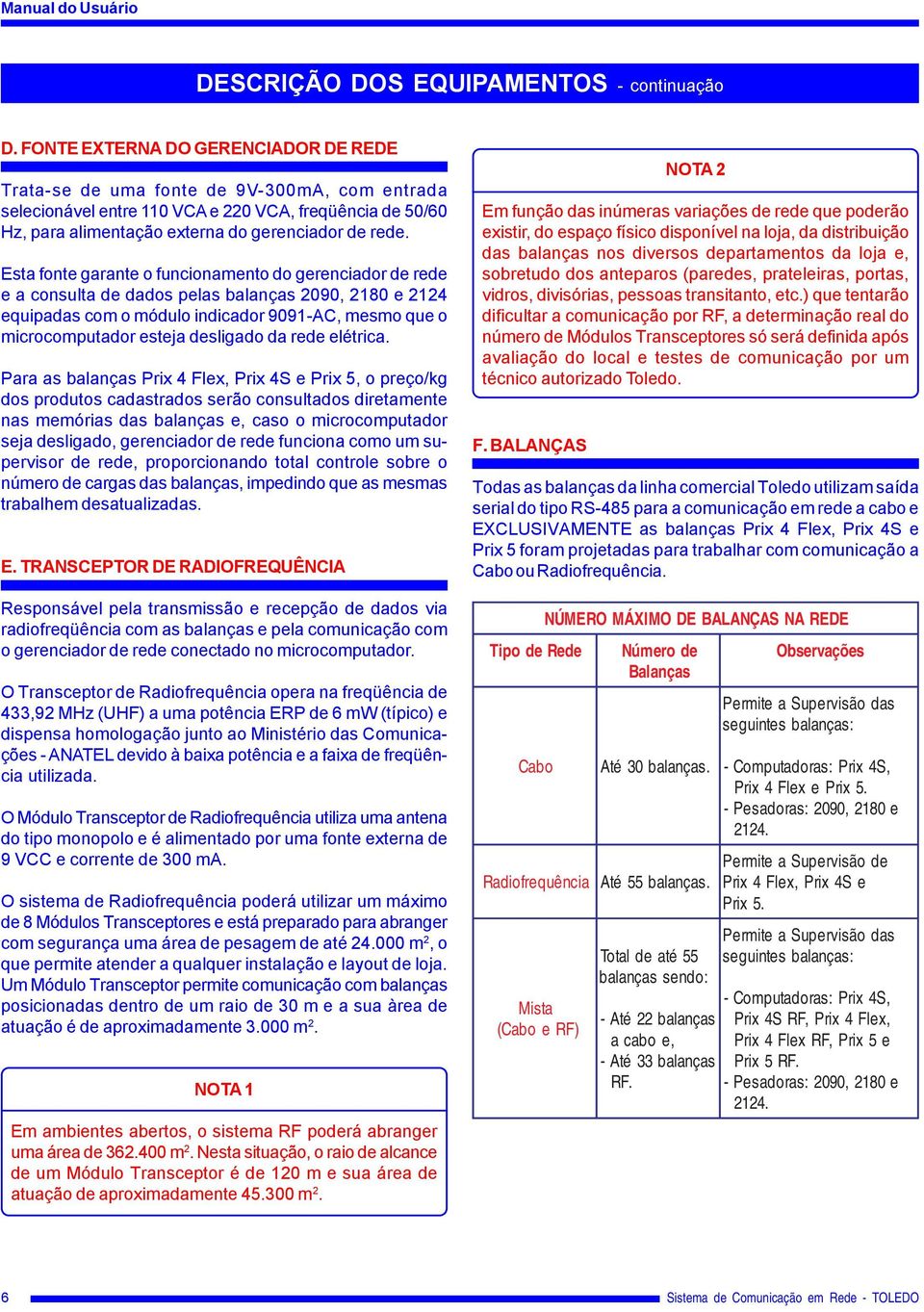 Esta fonte garante o funcionamento do gerenciador de rede e a consulta de dados pelas balanças 2090, 2180 e 2124 equipadas com o módulo indicador 9091-AC, mesmo que o microcomputador esteja desligado