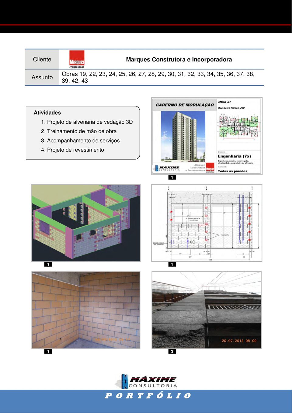 Projeto de alvenaria de vedação 3D 2.