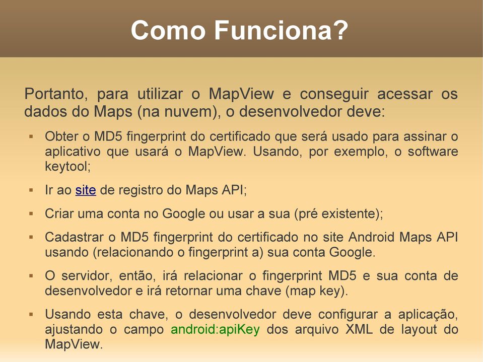 aplicativo que usará o MapView.