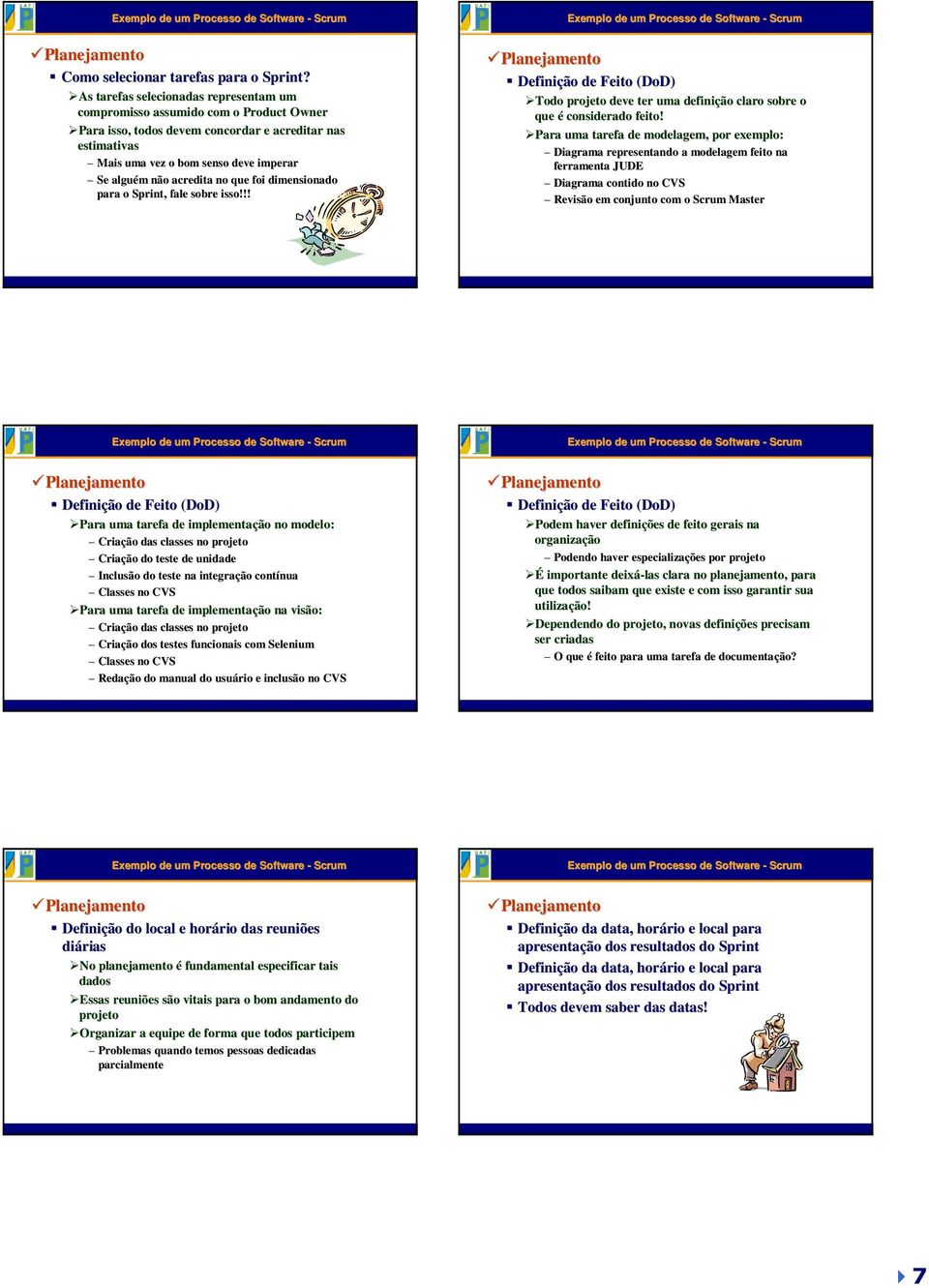 acredita no que foi dimensionado para o Sprint,, fale sobre isso!!! Definição de Feito (DoD( DoD) Todo projeto deve ter uma definição claro sobre o que é considerado feito!