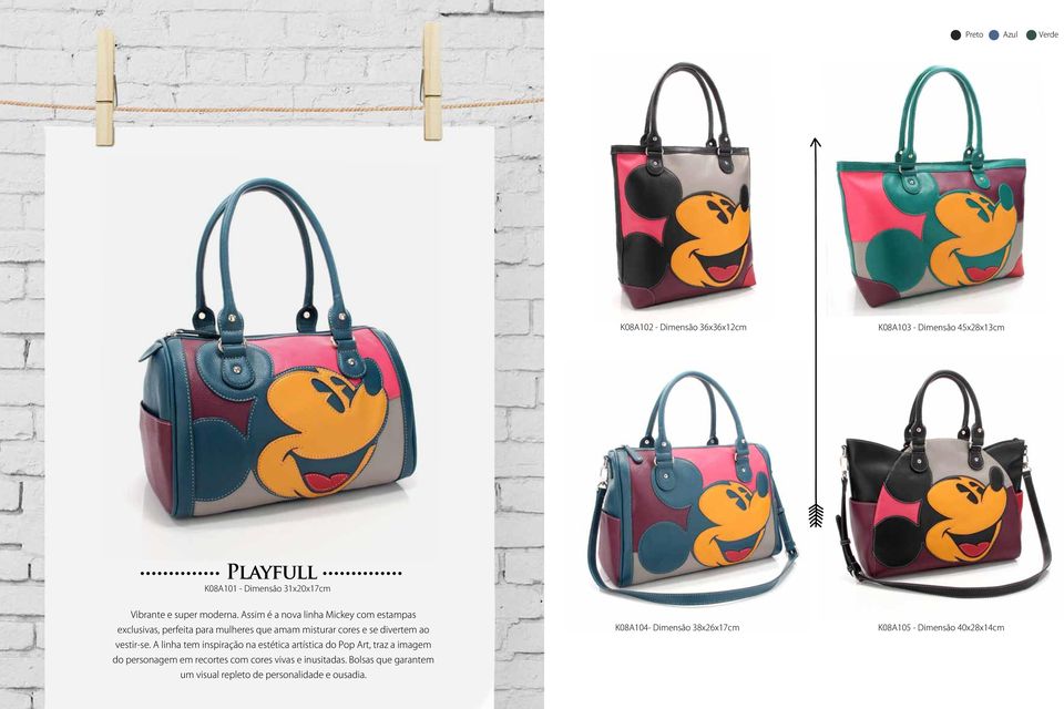 Assim é a nova linha Mickey com estampas exclusivas, perfeita para mulheres que amam misturar cores e se divertem ao vestir-se.