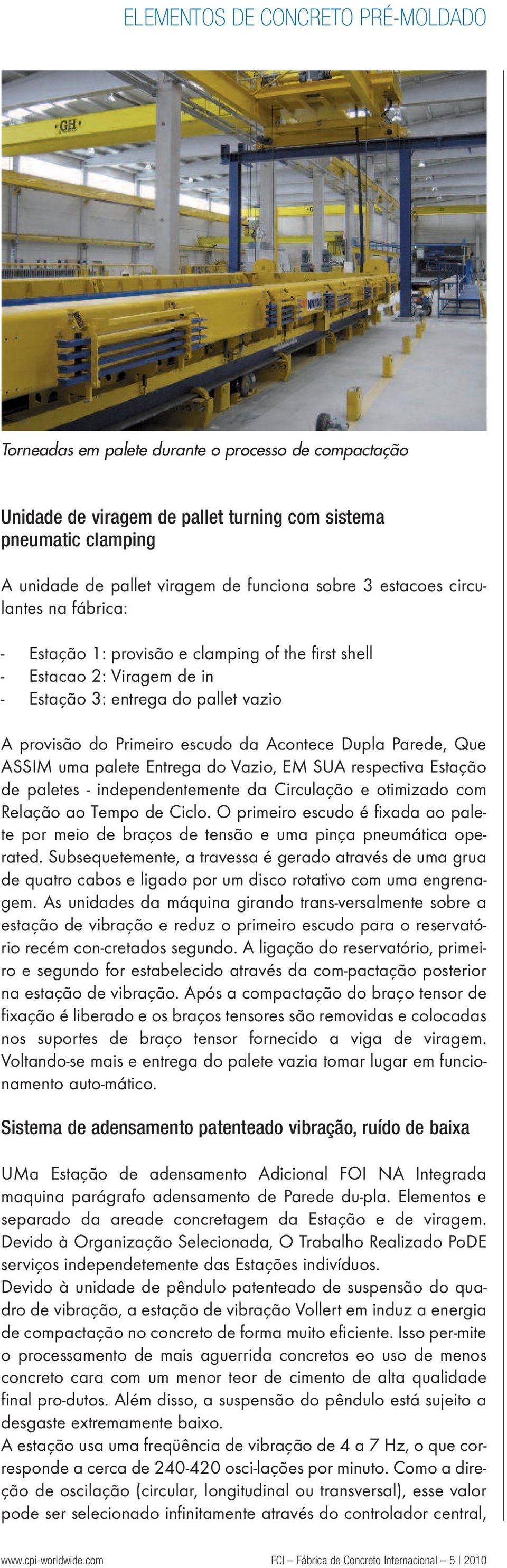 palete Entrega do Vazio, EM SUA respectiva Estação de paletes - independentemente da Circulação e otimizado com Relação ao Tempo de Ciclo.