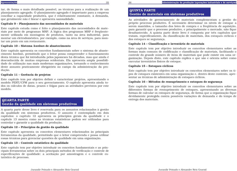 Capítulo 9 Planejamento das necessidades de materiais Este capítulo estuda como é feito o planejamento das necessidades de materiais por meio de programas MRP.