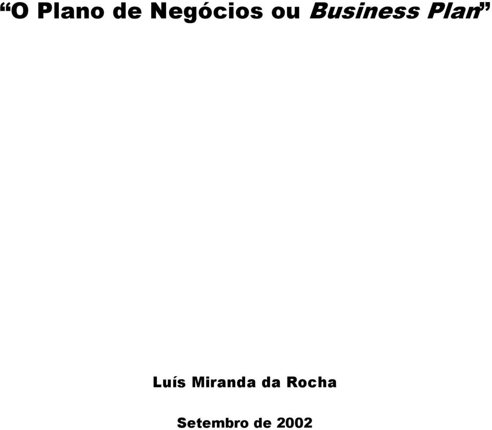 Business Plan Luís