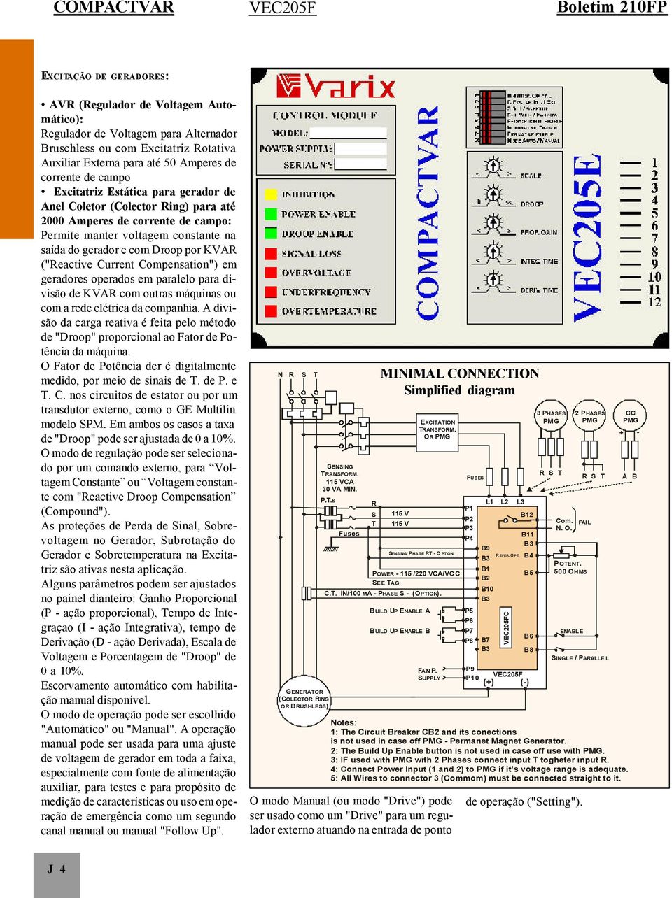 Droop por KVAR ("Reactive Current Compensation") em geradores operados em paralelo para divisão de KVAR com outras máquinas ou com a rede elétrica da companhia.