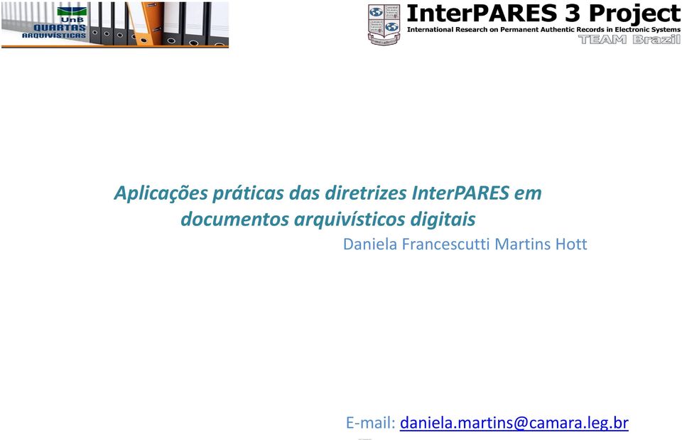 InterPARES em documentos arquivísticos