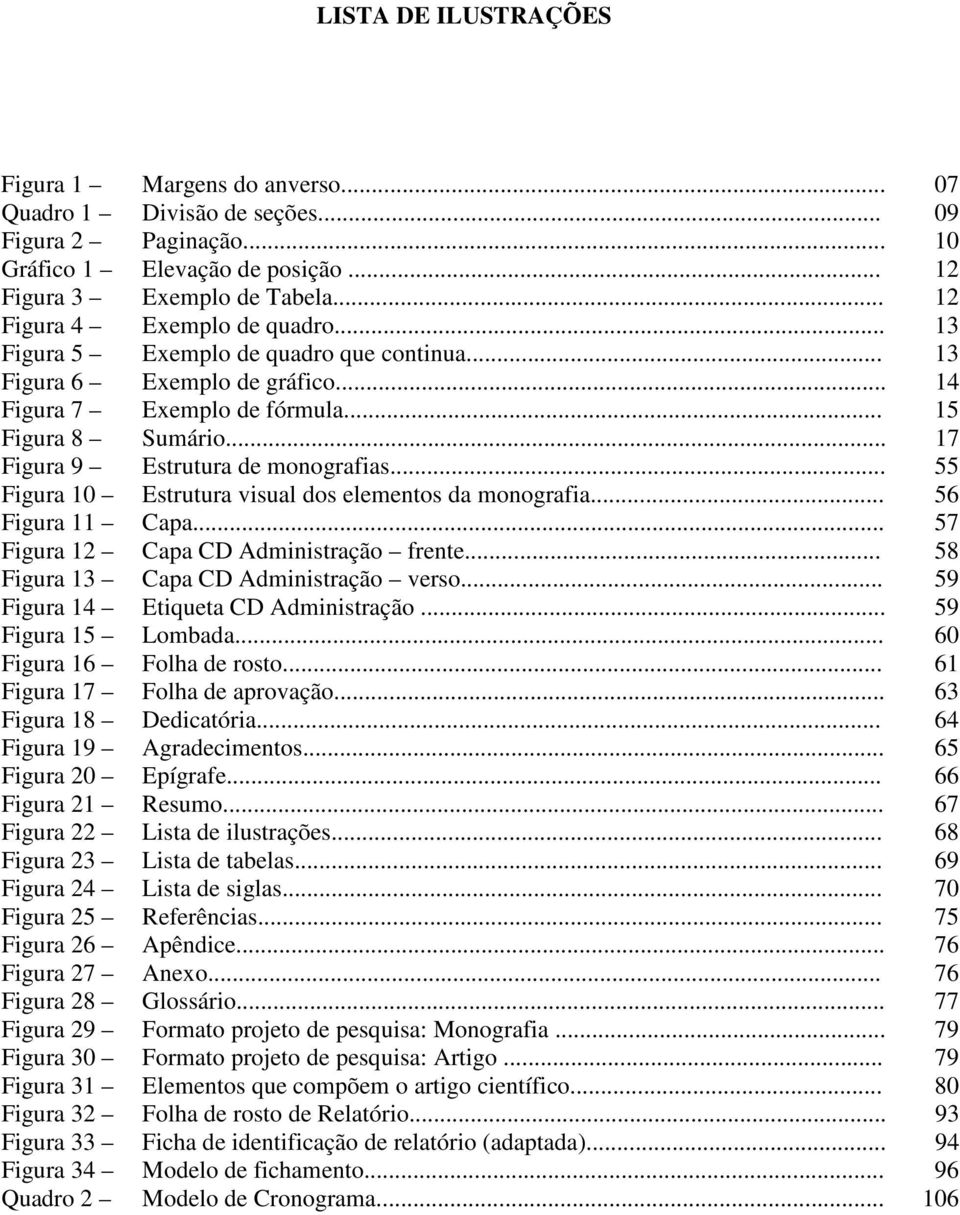 .. 17 Figura 9 Estrutura de monografias... 55 Figura 10 Estrutura visual dos elementos da monografia... 56 Figura 11 Capa... 57 Figura 12 Capa CD Administração frente.