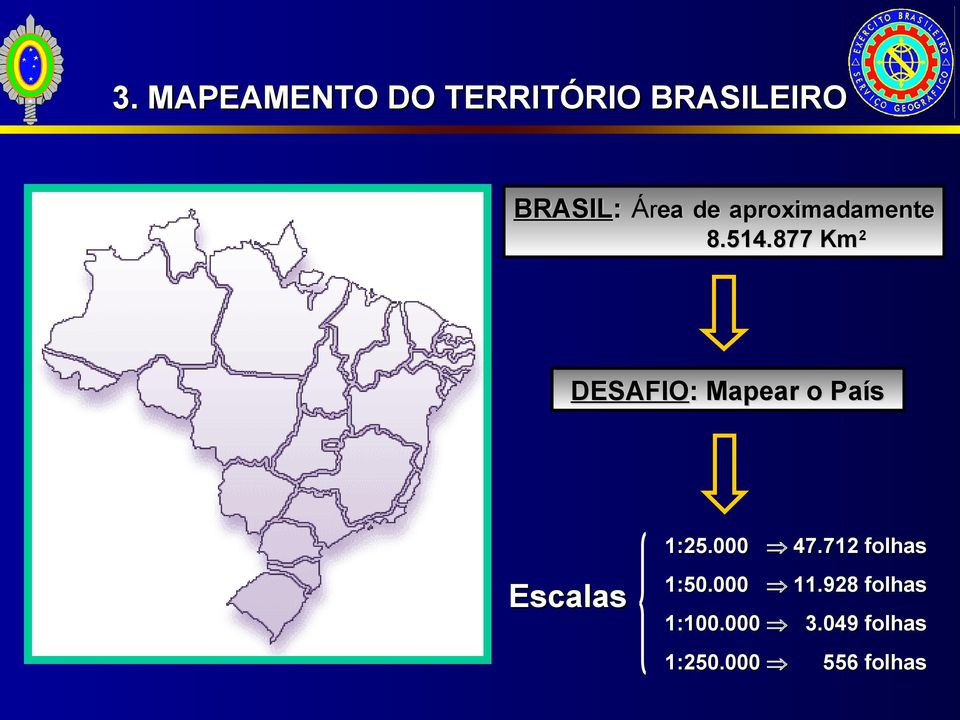 877 Km2 DESAFIO: Mapear o País 1:25.000 47.