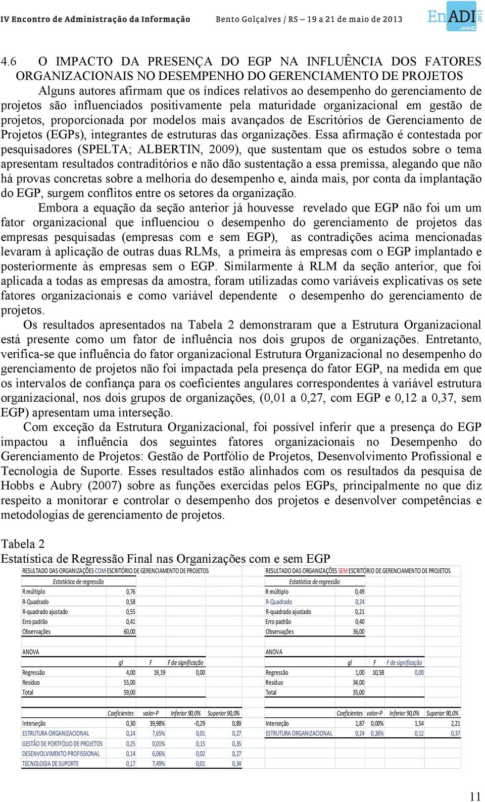 de estruturas das organizações.