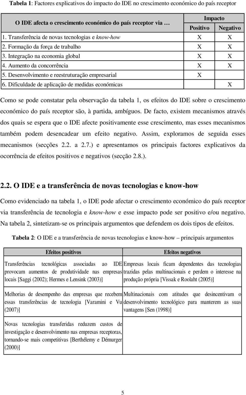 Desenvolvimento e reestruturação empresarial X 6.