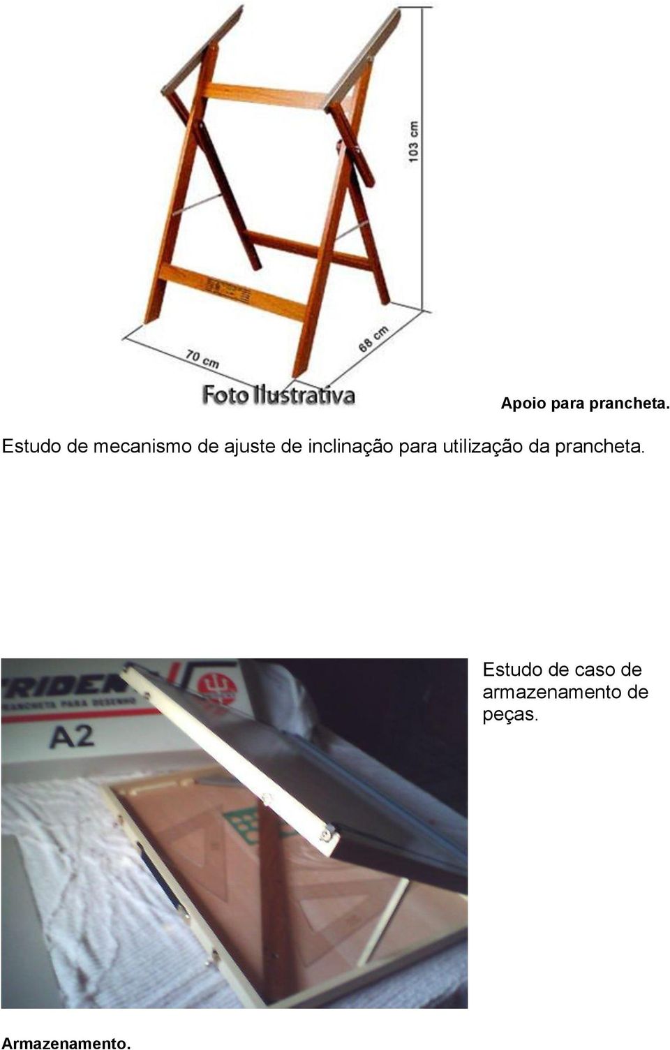 inclinação para utilização da