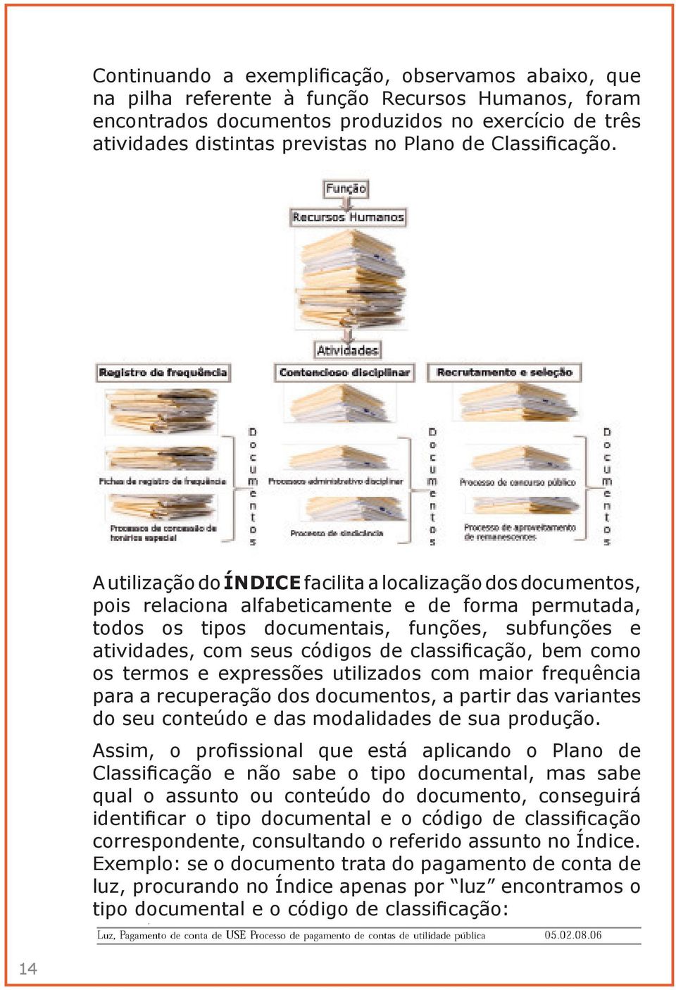 A utilização do ÍNDICE facilita a localização dos documentos, pois relaciona alfabeticamente e de forma permutada, todos os tipos documentais, funções, subfunções e atividades, com seus códigos de