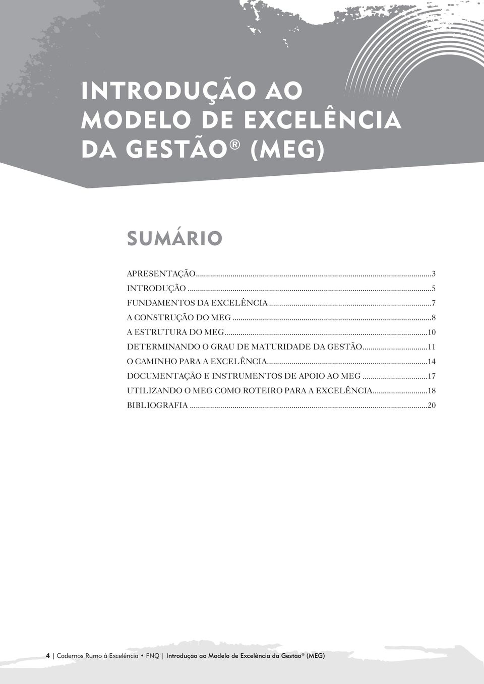 ..10 DETERMINANDO O GRAU DE MATURIDADE DA GESTÃO...11 O CAMINHO PARA A EXCELÊNCIA.