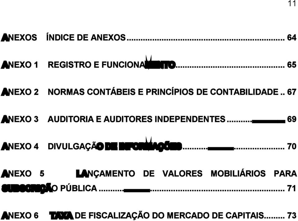 . 67 ANEXO 3 AUDITORIA E AUDITORES INDEPENDENTES... 69 ANEXO 4 DIVULGAÇÃO DE INFORMAÇÕES.