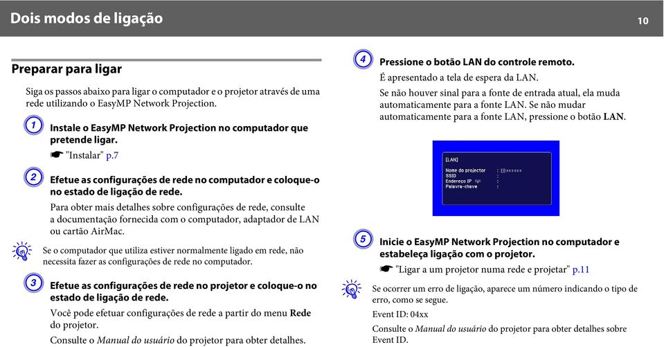 Para obter mais detalhes sobre configurações de rede, consulte a documentação fornecida com o computador, adaptador de LAN ou cartão AirMac.