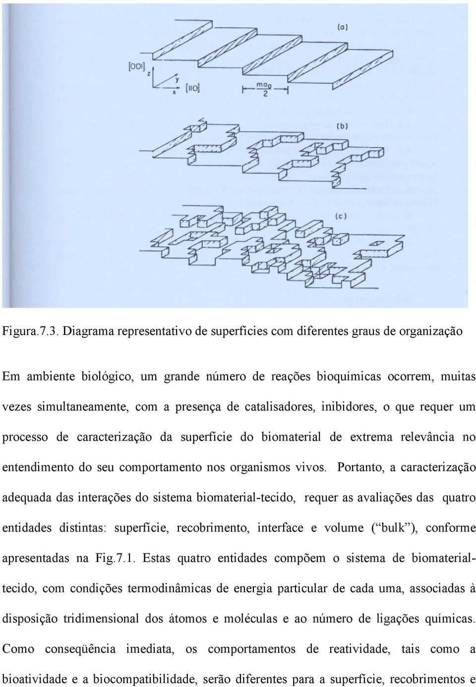 catalisadores, inibidores, o que requer um processo de caracterização da superfície do biomaterial de extrema relevância no entendimento do seu comportamento nos organismos vivos.