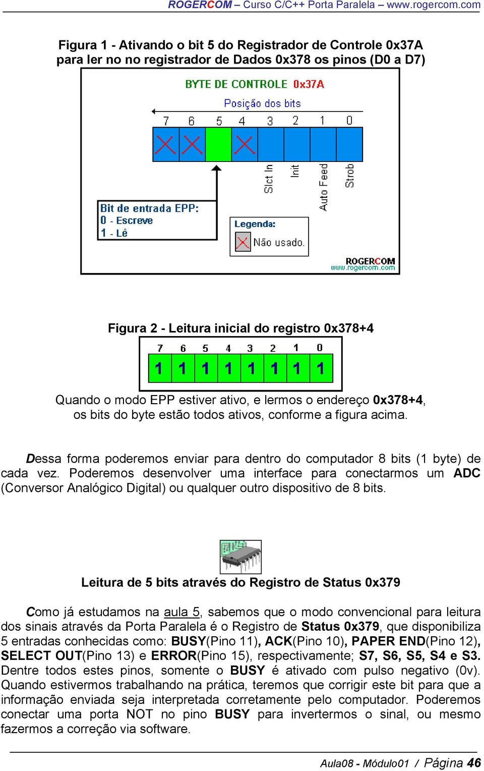 Poderemos desenvolver uma interface para conectarmos um ADC (Conversor Analógico Digital) ou qualquer outro dispositivo de 8 bits.