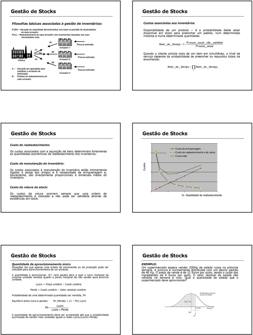determinado instante e numa determinada quantidade: A1 A A3 Fábrica A Alocação de capacidade para satisfazer o armazém de distribuição B - Pedidos de reabastecimento de cada armazém B1 B B3 Armazém 1