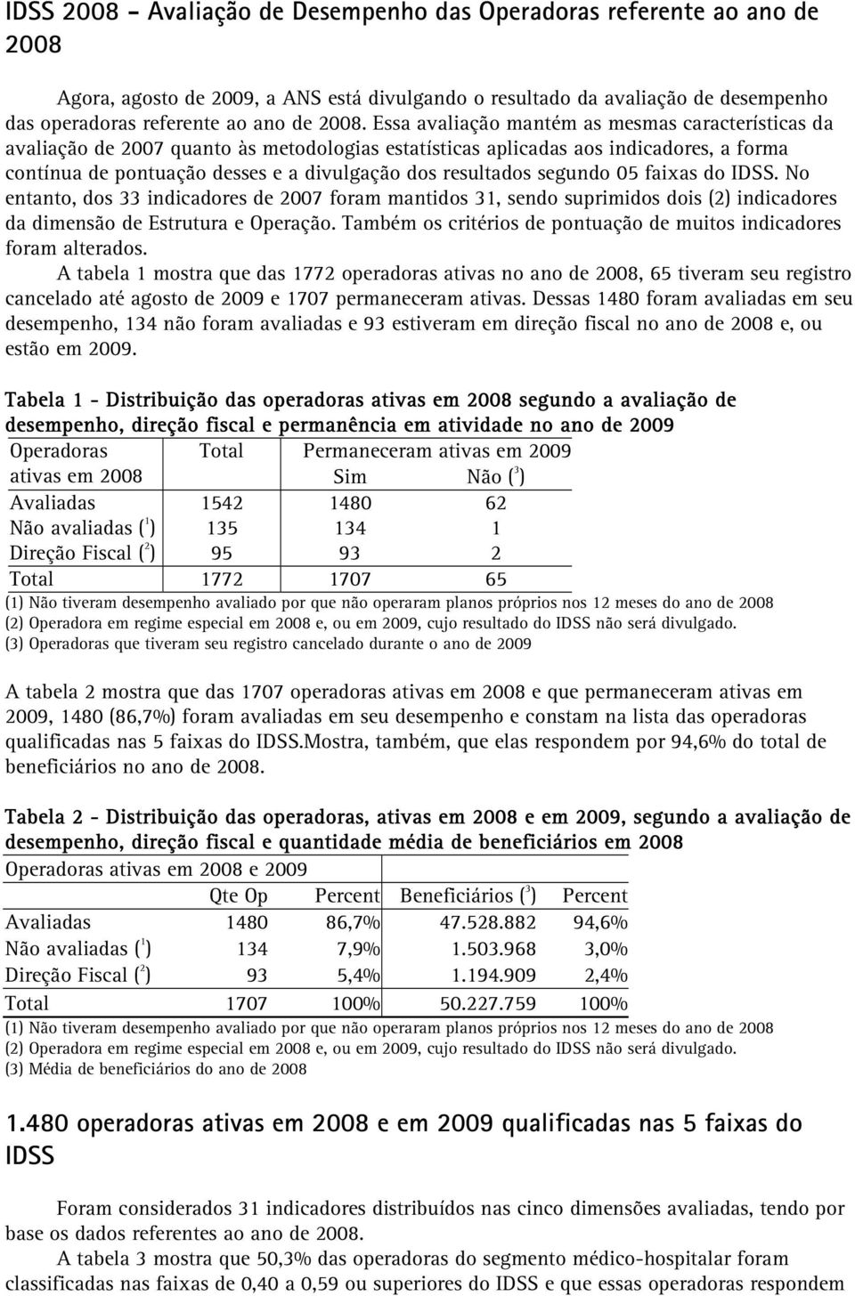 segundo 05 faixas do IDSS. No entanto, dos 33 indicadores de 2007 foram mantidos 31, sendo suprimidos dois (2) indicadores da dimensão de Estrutura e Operação.