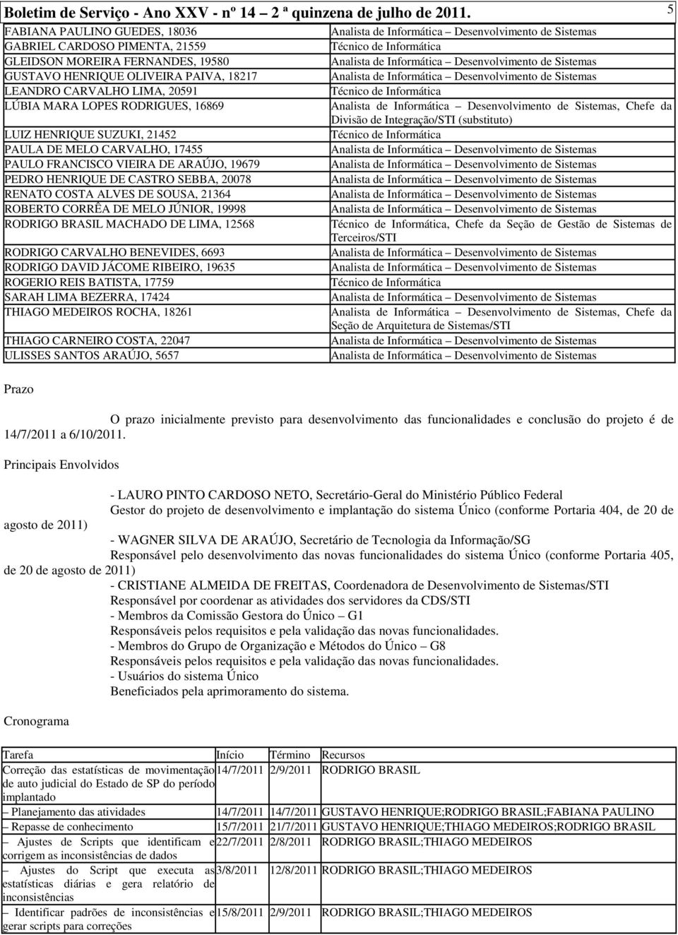 LUIZ HENRIQUE SUZUKI, 21452 PAULA DE MELO CARVALHO, 17455 PAULO FRANCISCO VIEIRA DE ARAÚJO, 19679 PEDRO HENRIQUE DE CASTRO SEBBA, 20078 RENATO COSTA ALVES DE SOUSA, 21364 ROBERTO CORRÊA DE MELO