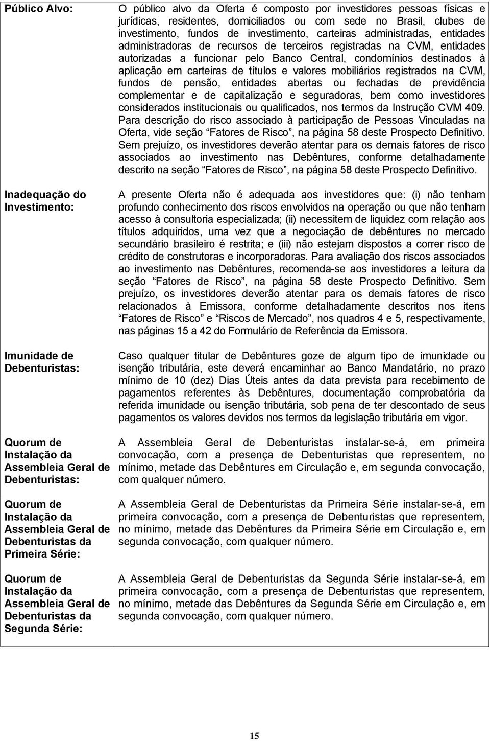 Central, condomínios destinados à aplicação em carteiras de títulos e valores mobiliários registrados na CVM, fundos de pensão, entidades abertas ou fechadas de previdência complementar e de