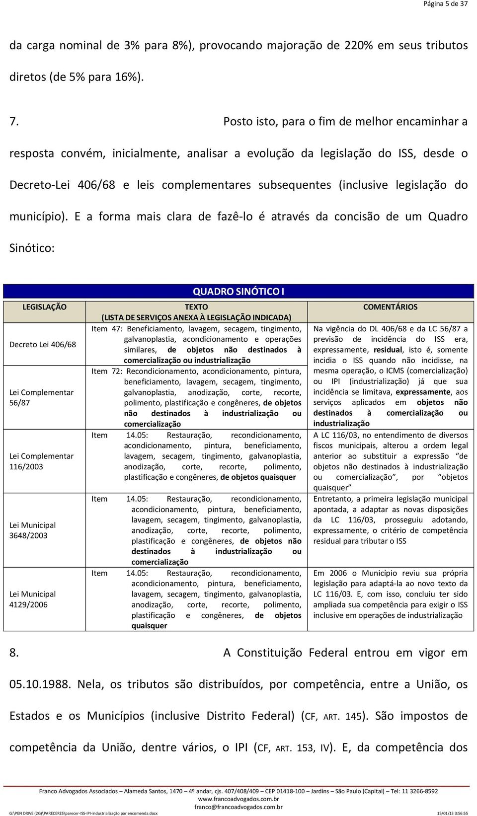 legislação do município).