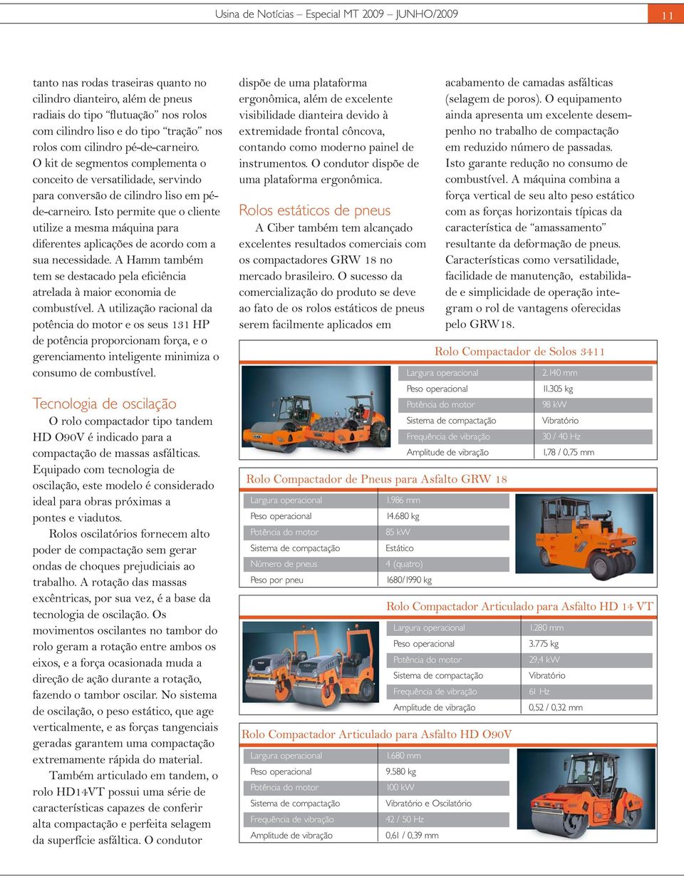 Isto permite que o cliente utilize a mesma máquina para diferentes aplicações de acordo com a sua necessidade. A Hamm também tem se destacado pela eficiência atrelada à maior economia de combustível.