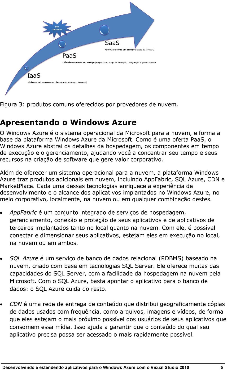 Como é uma oferta PaaS, o Windows Azure abstrai os detalhes da hospedagem, os componentes em tempo de execução e o gerenciamento, ajudando você a concentrar seu tempo e seus recursos na criação de