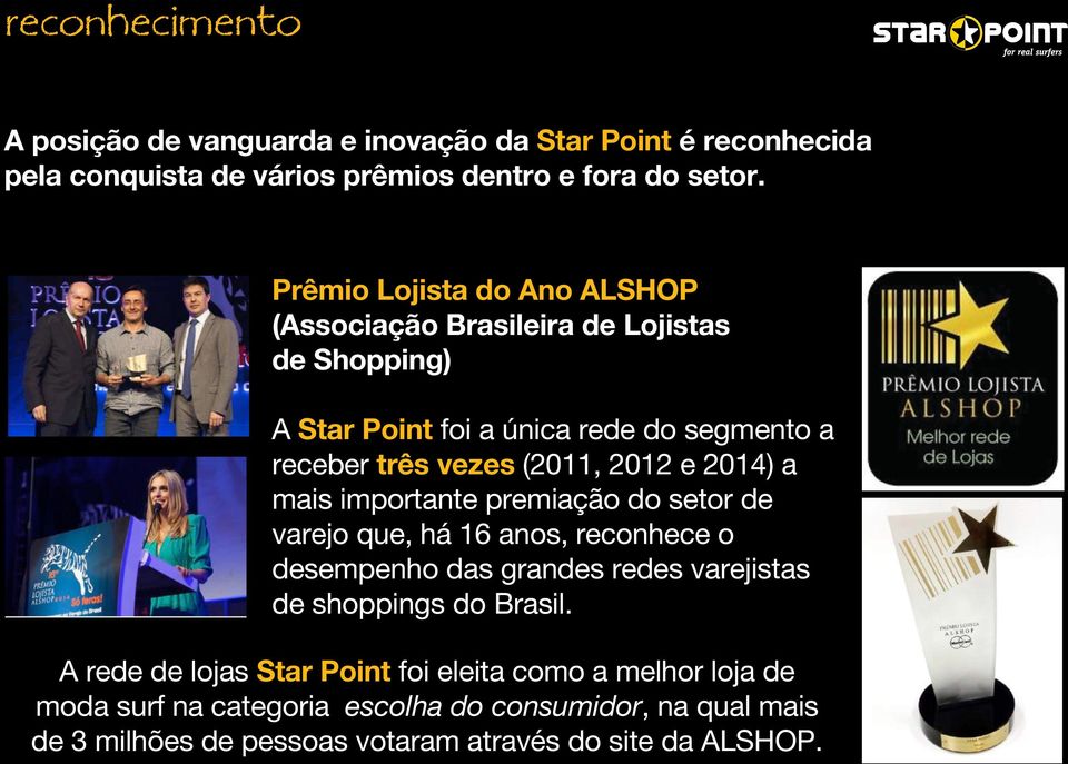 e 2014) a mais importante premiação do setor de varejo que, há 16 anos, reconhece o desempenho das grandes redes varejistas de shoppings do Brasil.