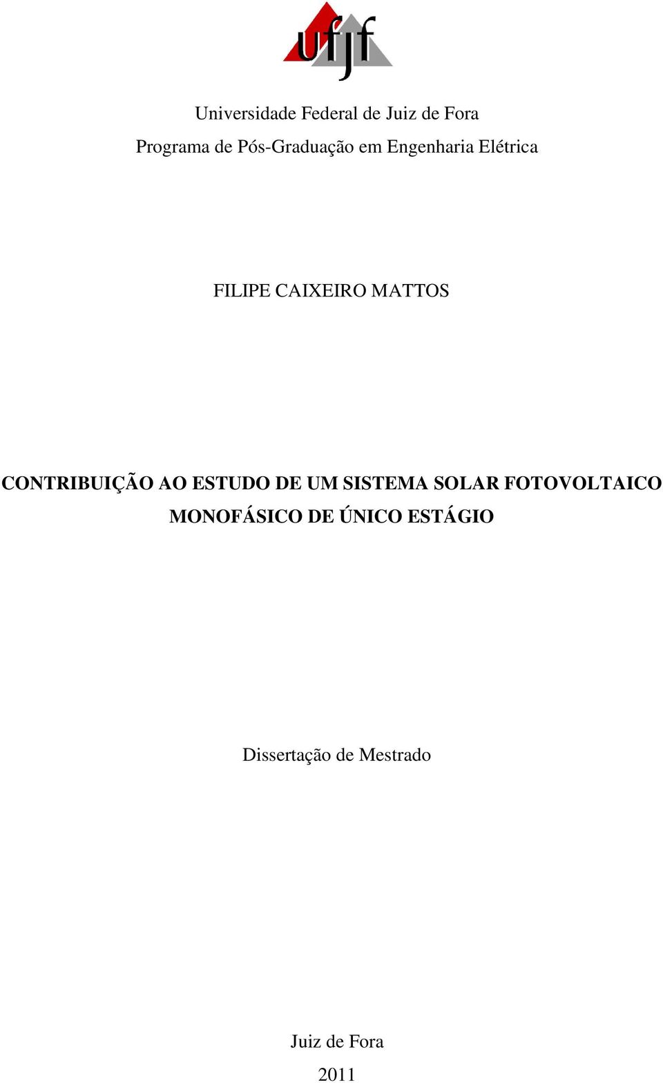 MATTOS CONTRIBUIÇÃO AO ESTUDO DE UM SISTEMA SOLAR