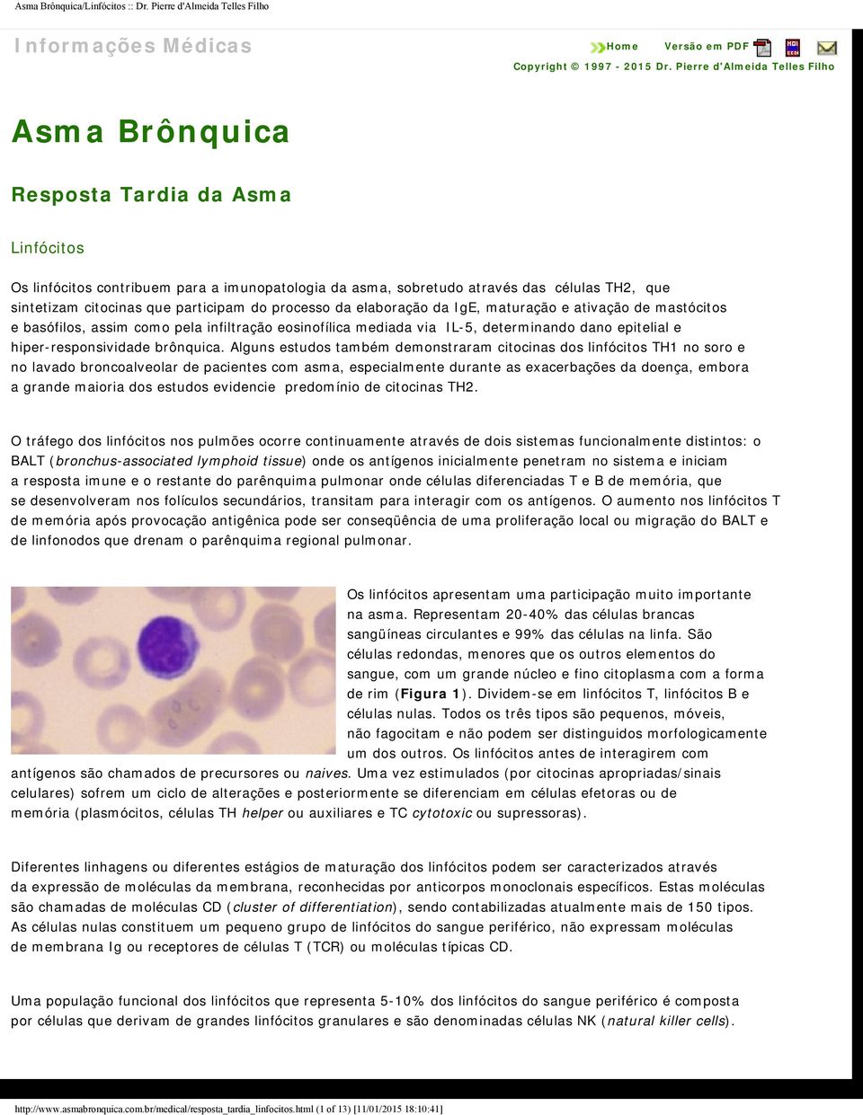 participam do processo da elaboração da IgE, maturação e ativação de mastócitos e basófilos, assim como pela infiltração eosinofílica mediada via IL-5, determinando dano epitelial e