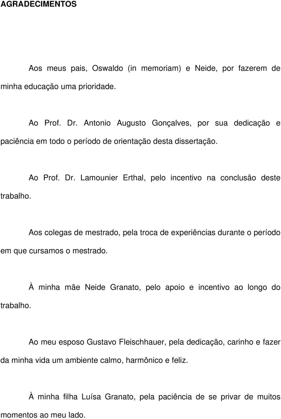 Lamounier Erthal, pelo incentivo na conclusão deste Aos colegas de mestrado, pela troca de experiências durante o período em que cursamos o mestrado. trabalho.