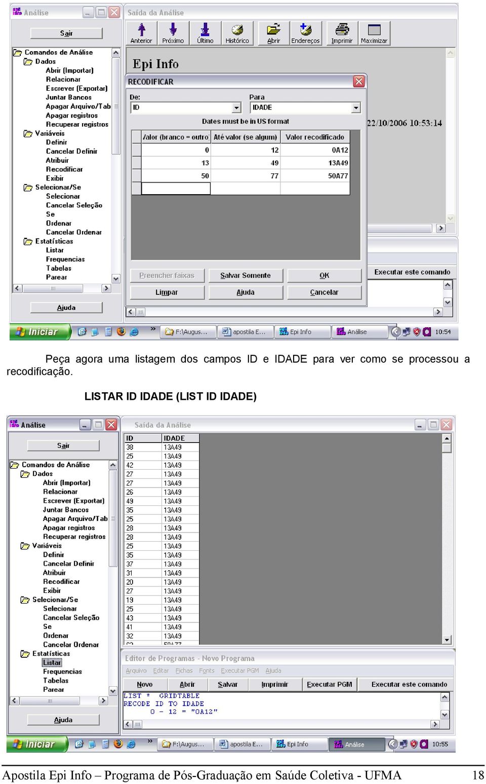 LISTAR ID IDADE (LIST ID IDADE) Apostila Epi