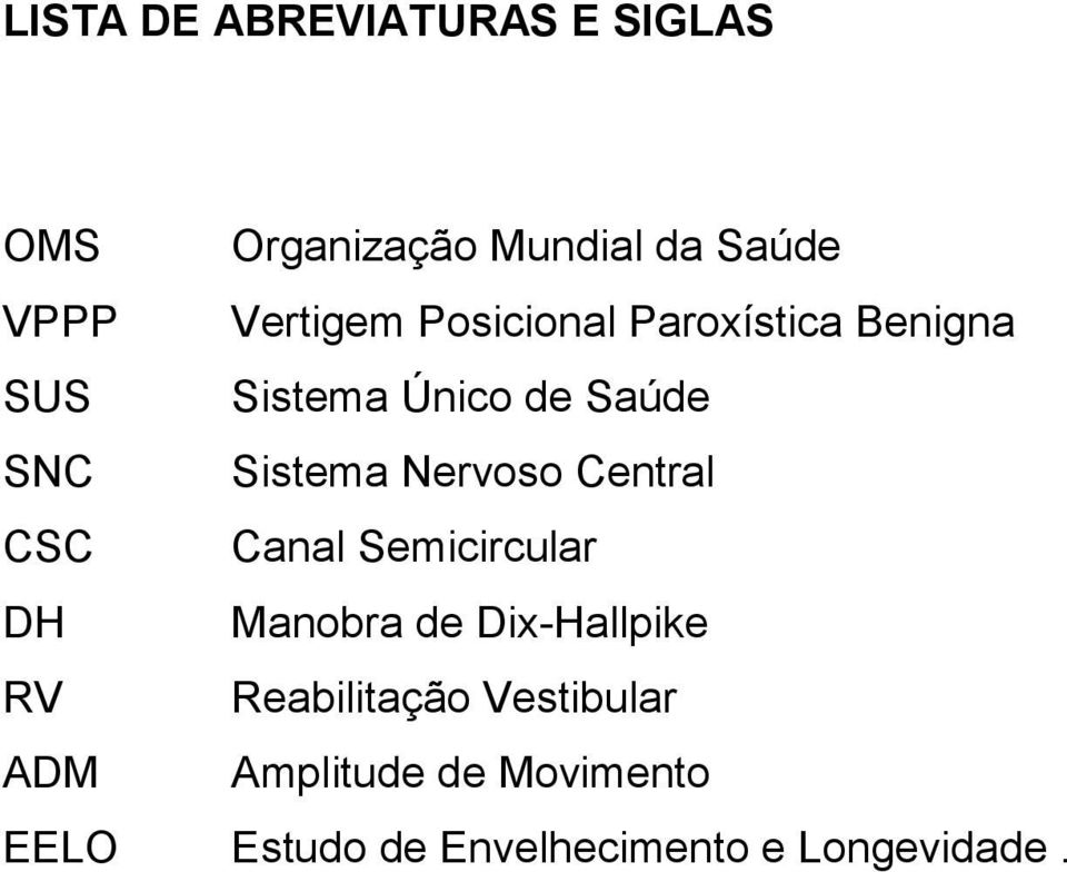 Central CSC Canal Semicircular DH Manobra de Dix-Hallpike RV Reabilitação