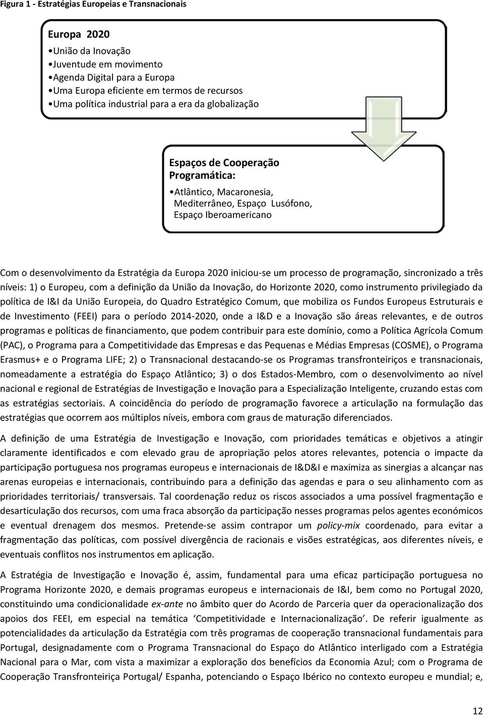 iniciou-se um processo de programação, sincronizado a três níveis: 1) o Europeu, com a definição da União da Inovação, do Horizonte 2020, como instrumento privilegiado da política de I&I da União