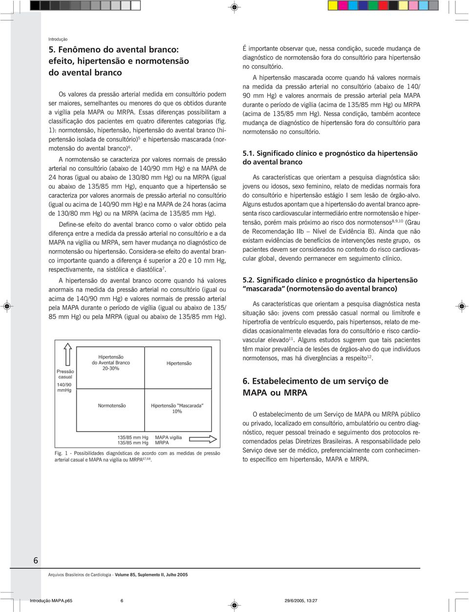 durante a vigília pela MAPA ou MRPA. Essas diferenças possibilitam a classificação dos pacientes em quatro diferentes categorias (fig.