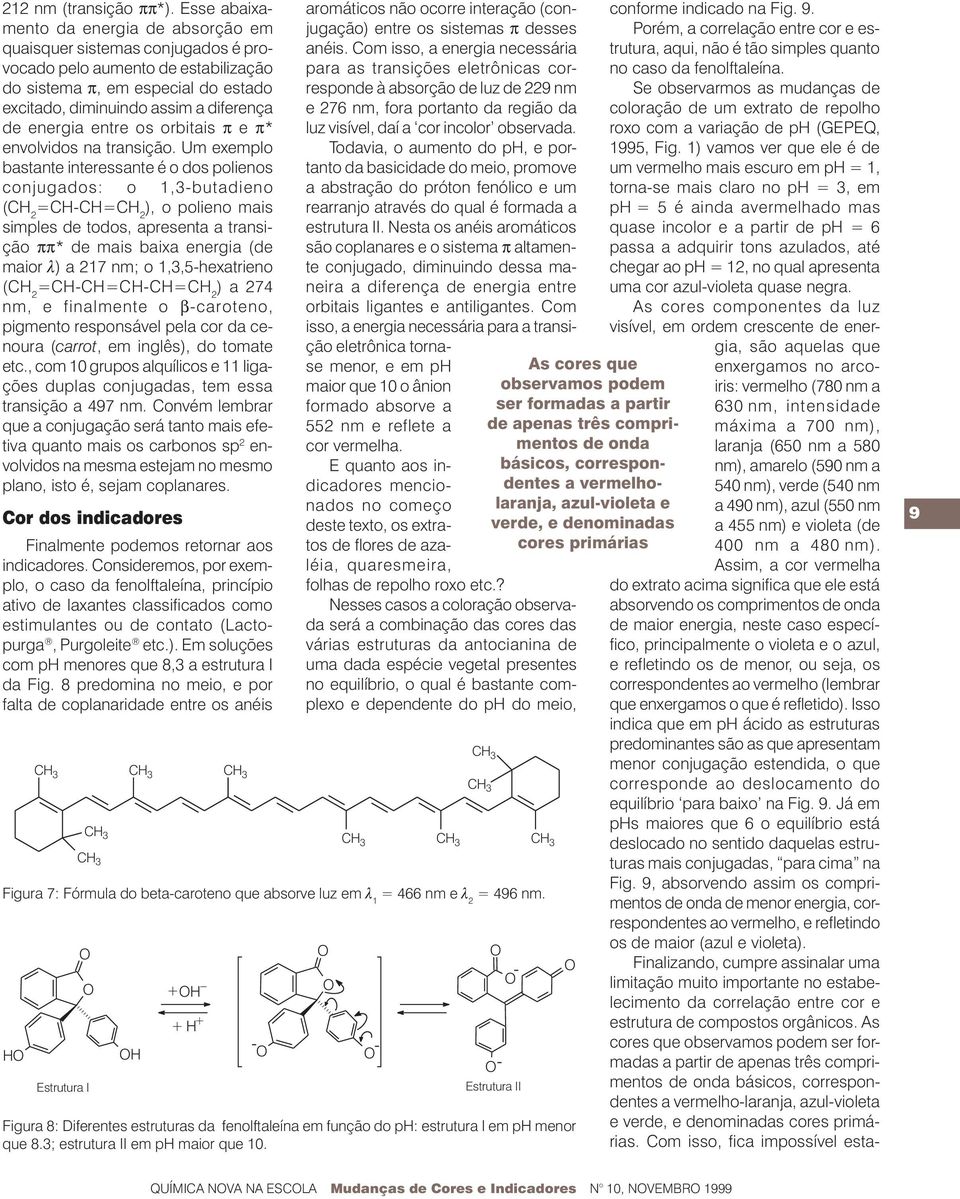 energia entre os orbitais π e π* envolvidos na transição.