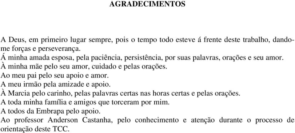 Ao meu pai pelo seu apoio e amor. A meu irmão pela amizade e apoio. À Marcia pelo carinho, pelas palavras certas nas horas certas e pelas orações.