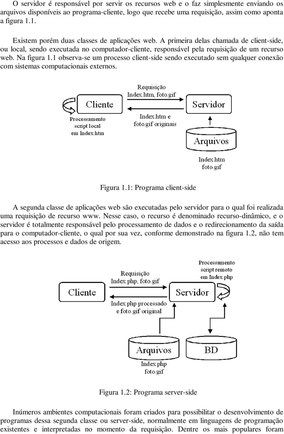 1 observa-se um processo client-side sendo executado sem qualquer conexão com sistemas computacionais externos. Figura 1.