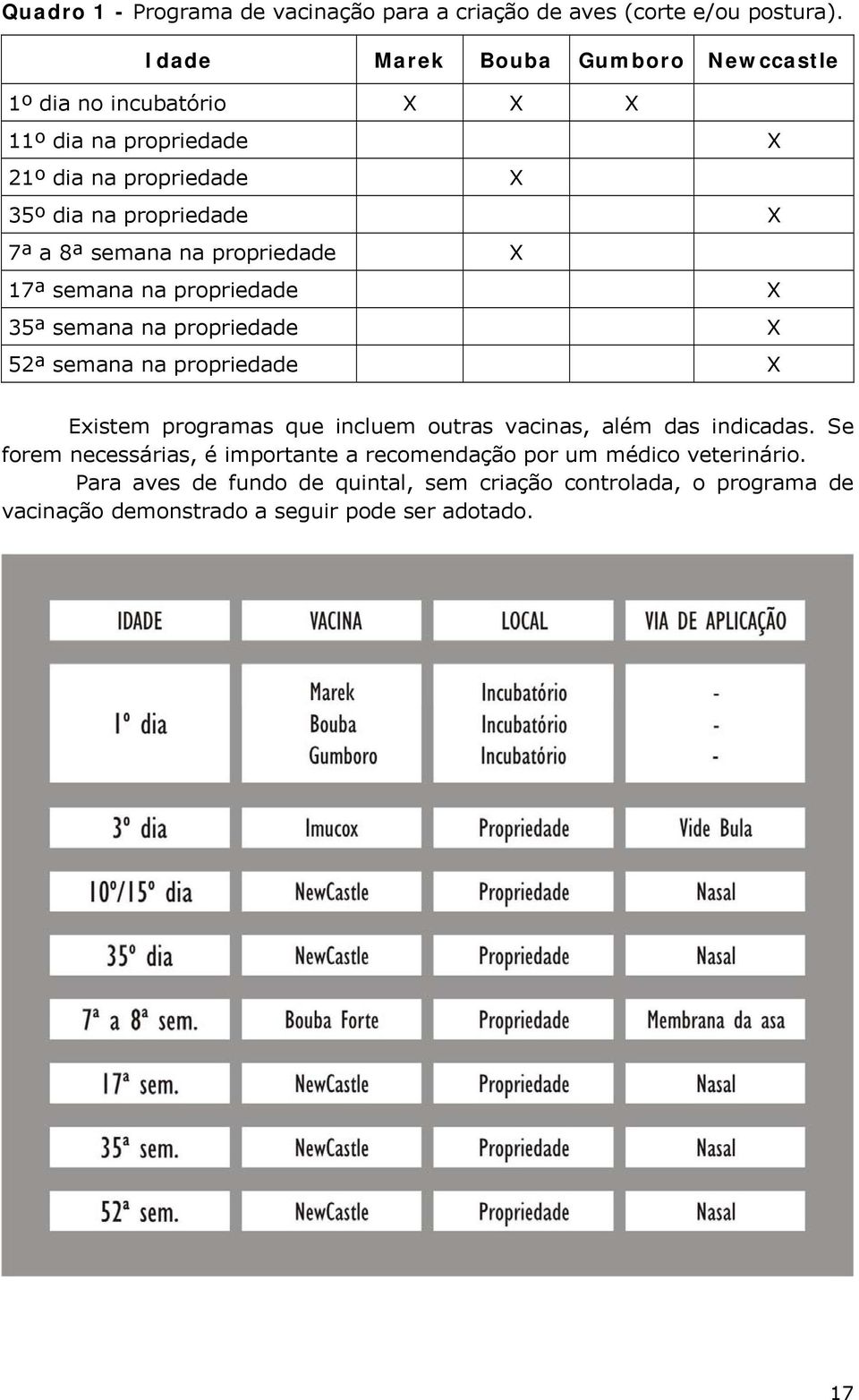 semana na propriedade X 17ª semana na propriedade X 35ª semana na propriedade X 52ª semana na propriedade X Existem programas que incluem outras