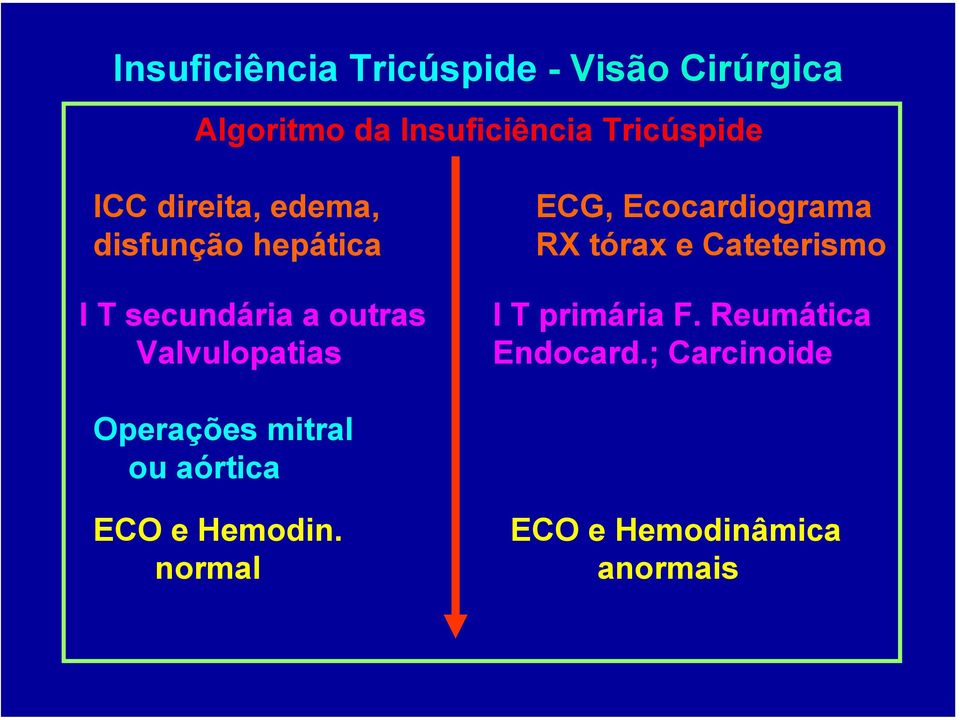 Ecocardiograma RX tórax e Cateterismo I T primária F. Reumática Endocard.
