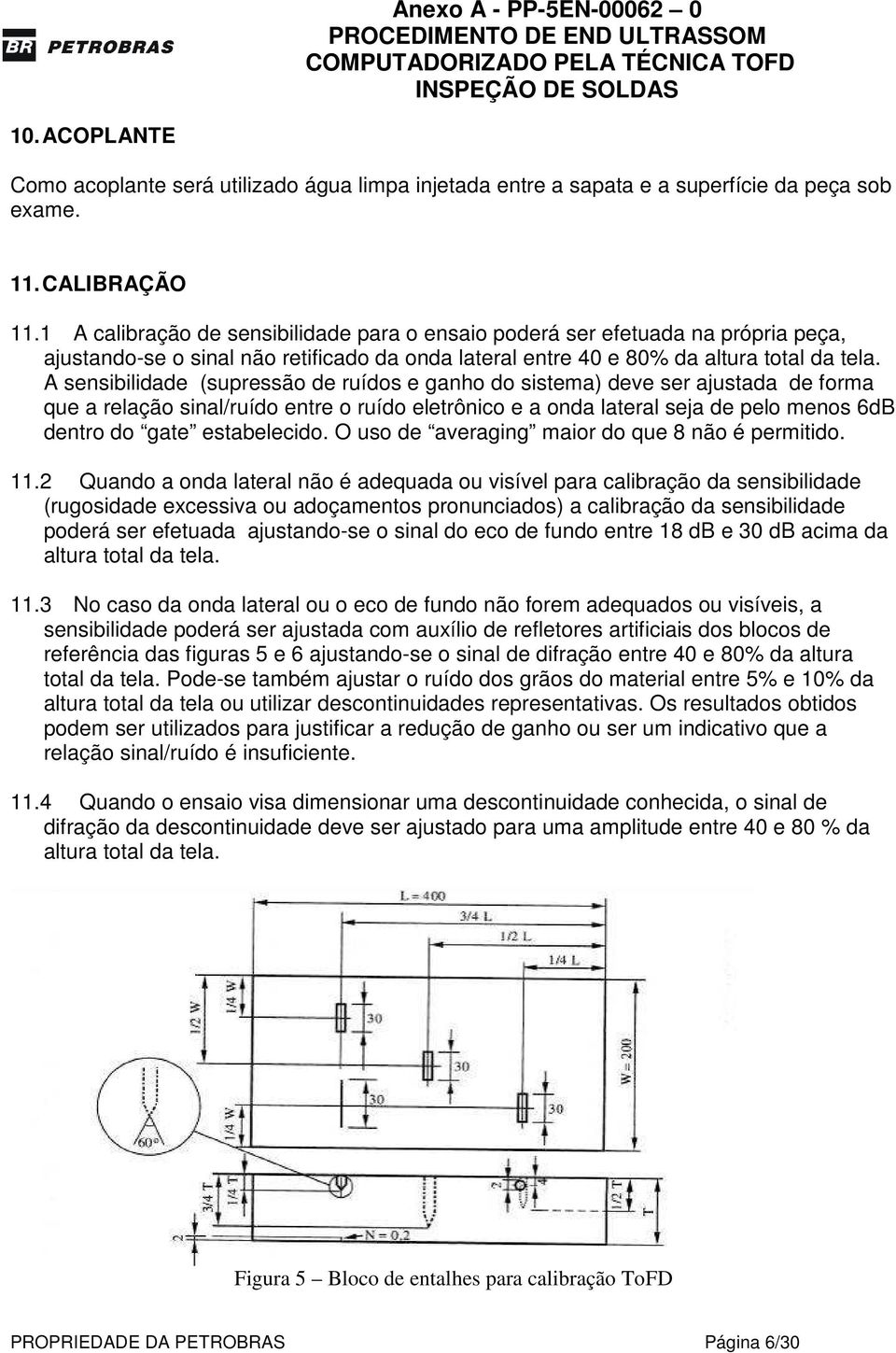 A sensibilidade (supressão de ruídos e ganho do sistema) deve ser ajustada de forma que a relação sinal/ruído entre o ruído eletrônico e a onda lateral seja de pelo menos 6dB dentro do gate