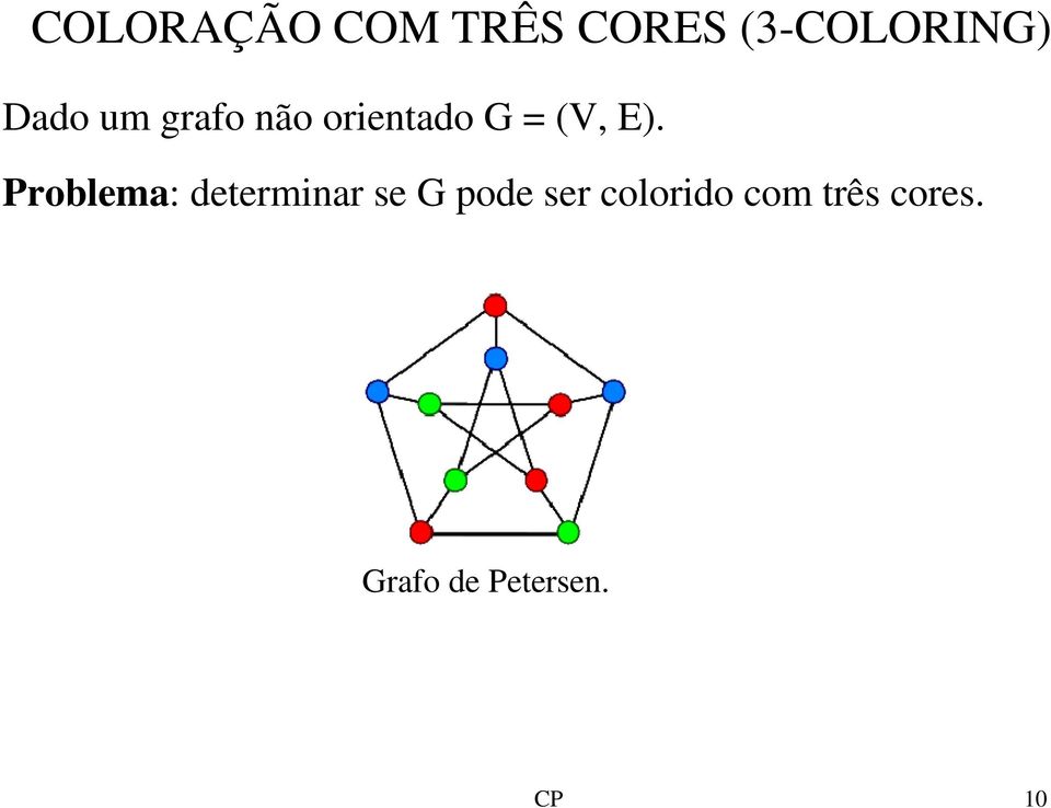 Problema: determinar se G pode ser