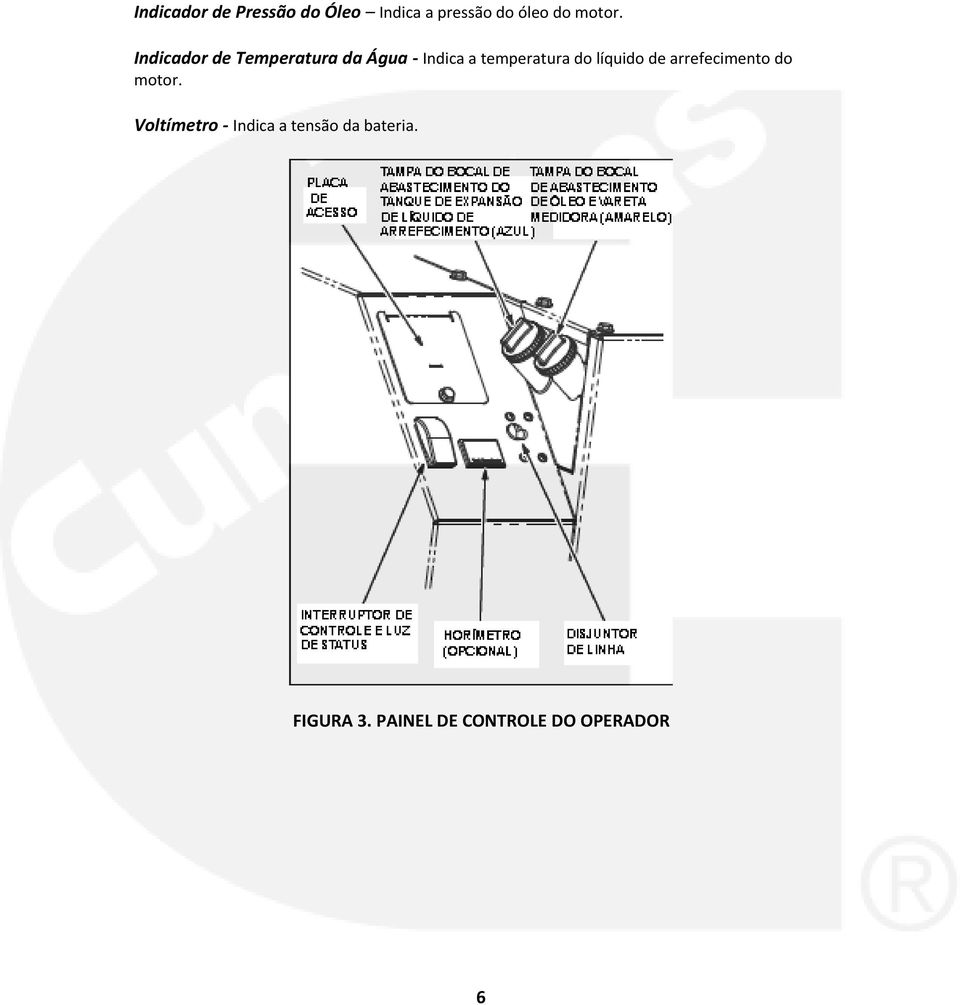 Indicador de Temperatura da Água - Indica a temperatura do