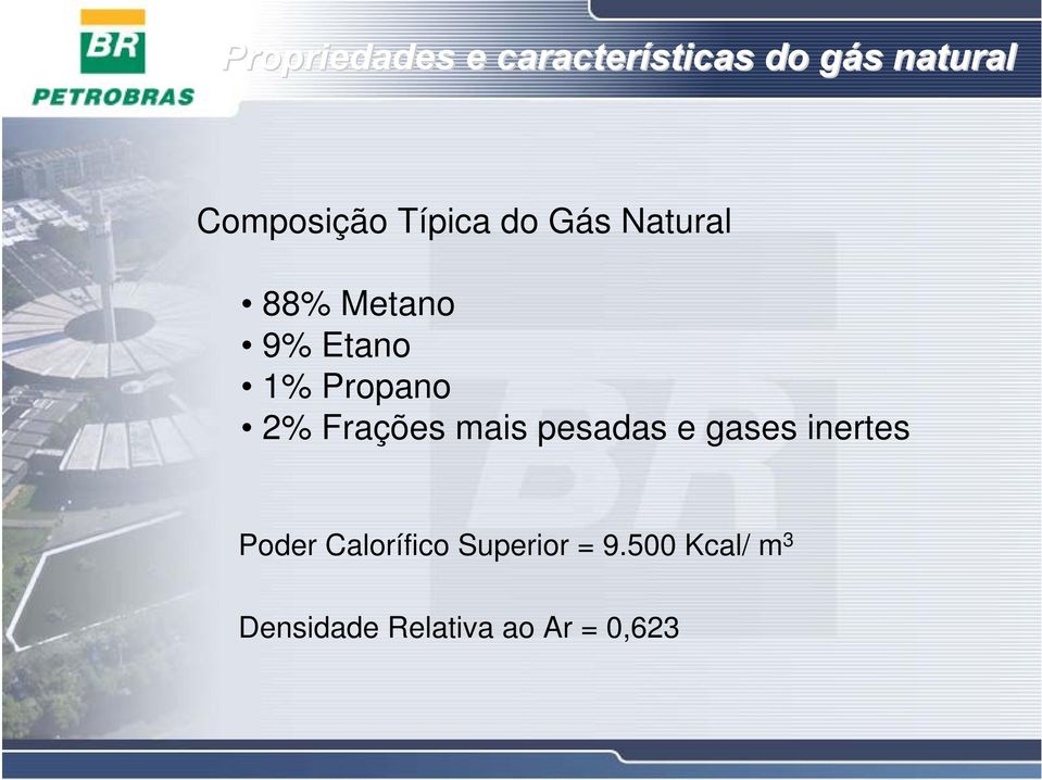 Frações mais pesadas e gases inertes Poder Calorífico