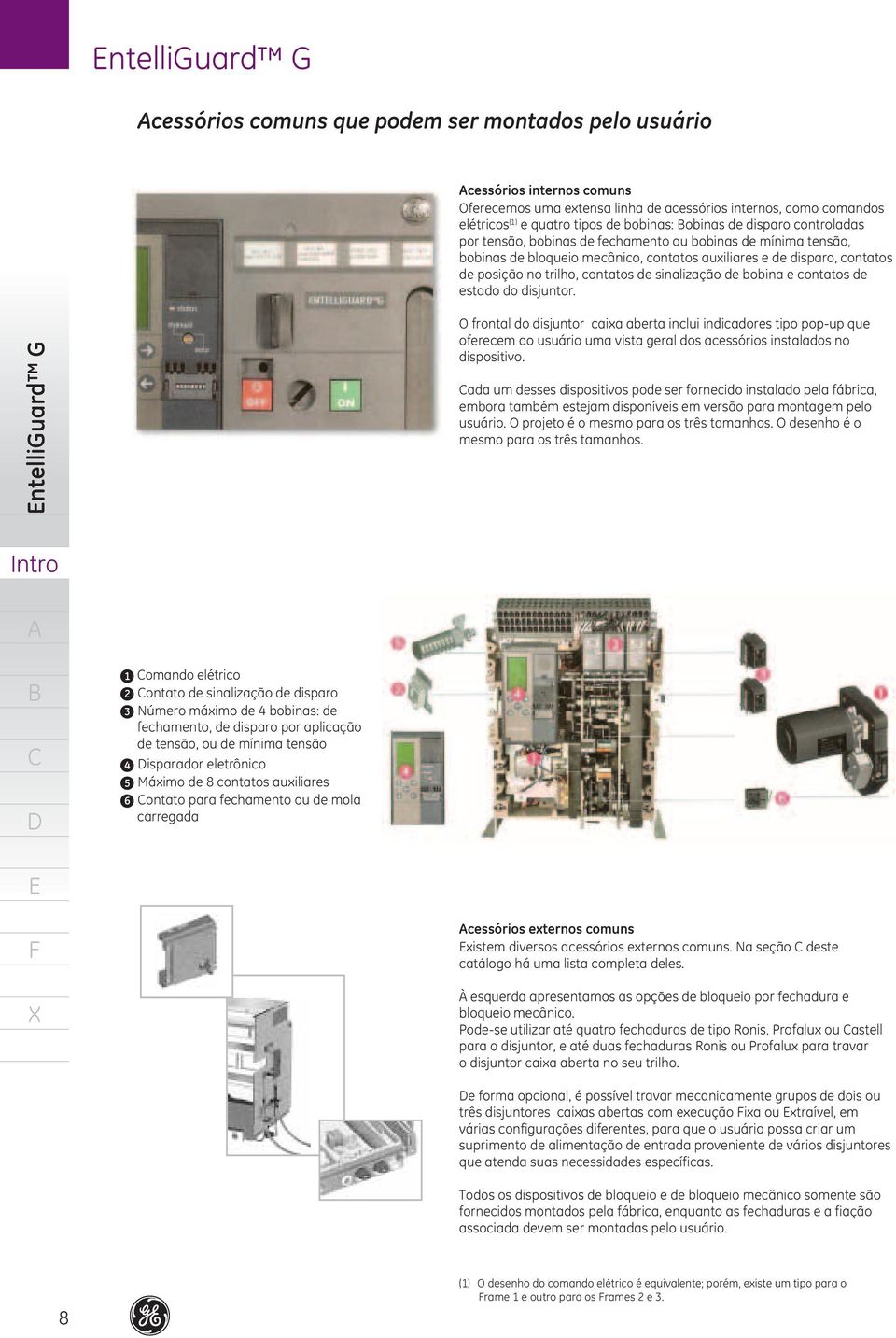 sinalização de bobina e contatos de estado do disjuntor.