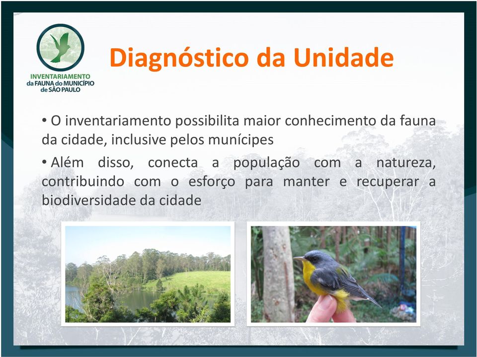 Além disso, conecta a população com a natureza, contribuindo